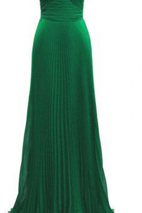 Green Prom Dresses,chiffon Evening Gowns,modest Formal Dresses,
