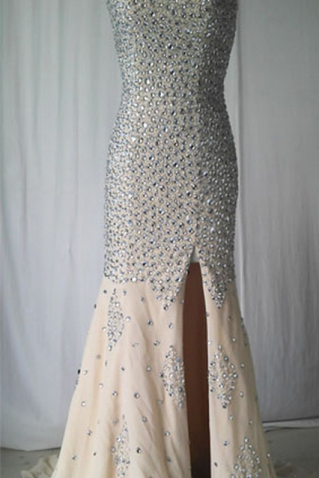 Mermaid Evening Dress,backless Evening Dresses,long Prom Dress With Beading,sexy Prom Dresses