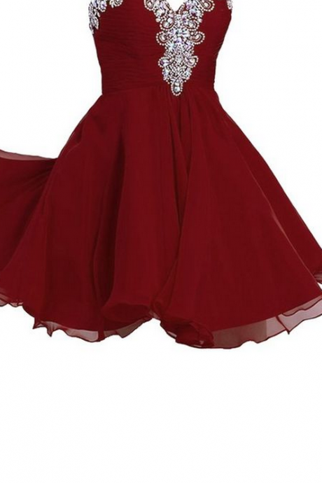 Burgundy Homecoming Dress,wine Red Homecoming Dresses,beading Homecoming
