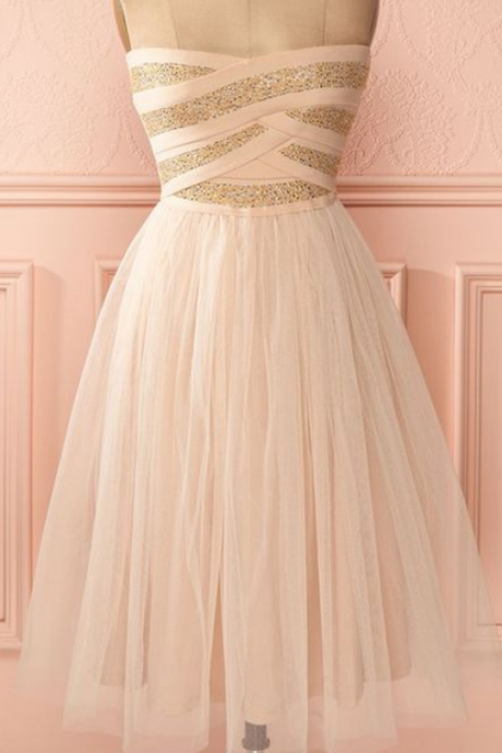 Mini Tulle Homecoming Dresses Sweetheart Beaded Women Party Dresses
