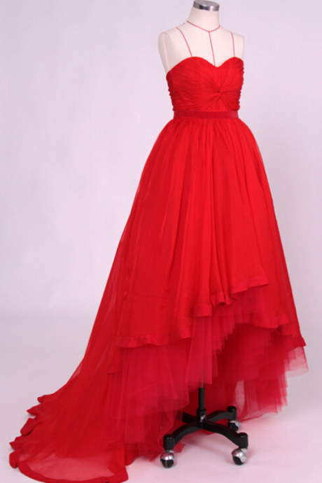 High Low Prom Dresses,chiffon Prom Dress,red Prom Gown,vintage Prom Gowns,elegant Evening Dress