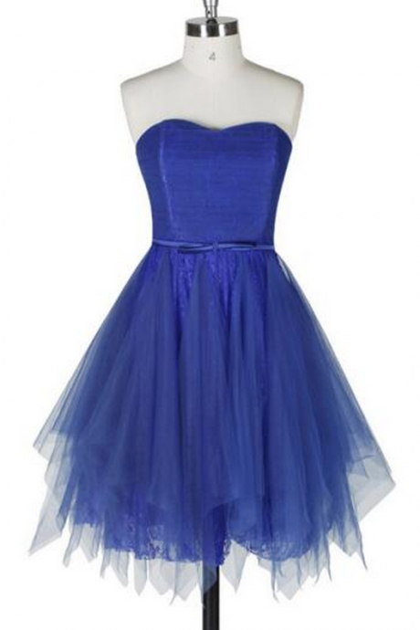 Short Blue Homecoming Dress,strapless Homecoming Dress,a-line Homecoming Dress,