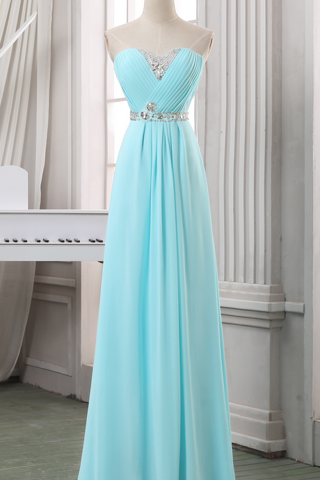 Prom Dresses,evening Dress,party Dresses,v-neck Green Long Prom Dress/a-line Floor Length Chiffon Prom