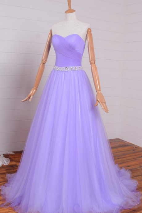 Prom Dresses,evening Dress,sweetheart A-line Sleeveless Romantic Evening Dress Elegant Evening Dress,
