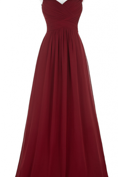 Prom Dresses,Evening Dress,Long Evening Dress Sexy V Neck Ruched Padded Formal Wedding Party Dress Burgundy Evening Gowns