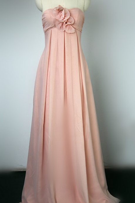 Custom Made High Quality Prom Dress,a-line Prom Dress,chiffon Prom Dress,strapless Prom Dress