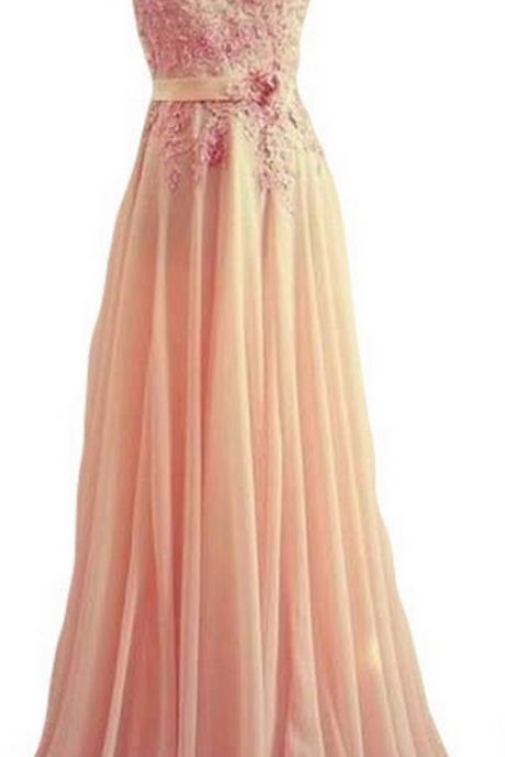 Custom Made High Quality Chiffon Prom Dress ,Appliques Beading Evening Dress,