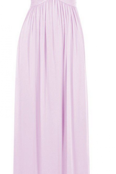Custom Elegant Lilac Chiffon Prom Dress,sexy One Shoulder Evening Dress,hands Made Prom Dress