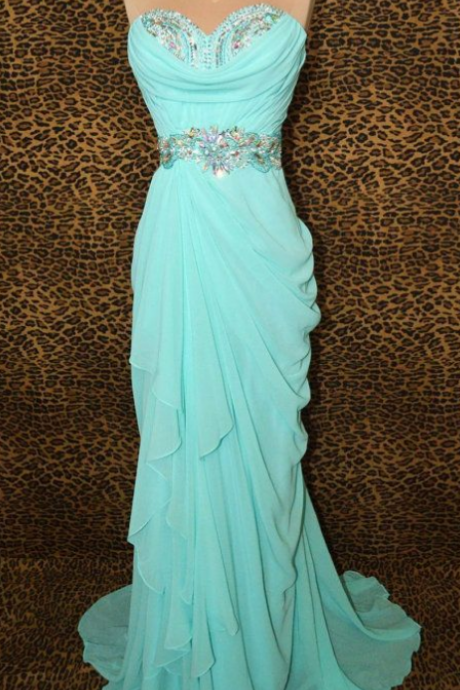 Charming Prom Dress,sequined Prom Dress,mermaid Prom Dress,chiffon Prom Dress,strapless Prom Dress