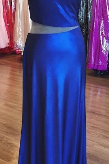 One Shoulder Prom Dress, Royal Blue Prom Dresses Party Dresses Formal Dresses