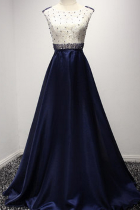 Charming Prom Dress,sleeveless Formal Evening Dress,formal Gown,prom Dresses Prom Gowns,navy Blue Prom Dresses, Party Dresses