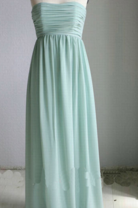Mint Green Long Bridesmaid Dress