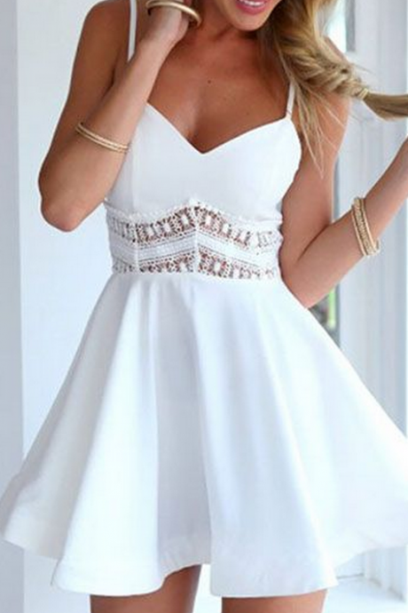 Homecoming Dress,white prom dress,short prom dresses,homecoming dresses,modest homecoming dress,