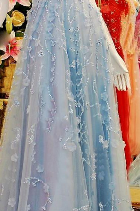 Long Prom Dresses,a Line Prom Dress,light Blue Prom Dresses,formal Evening Dress,long Homecoming Dress,simple Evening
