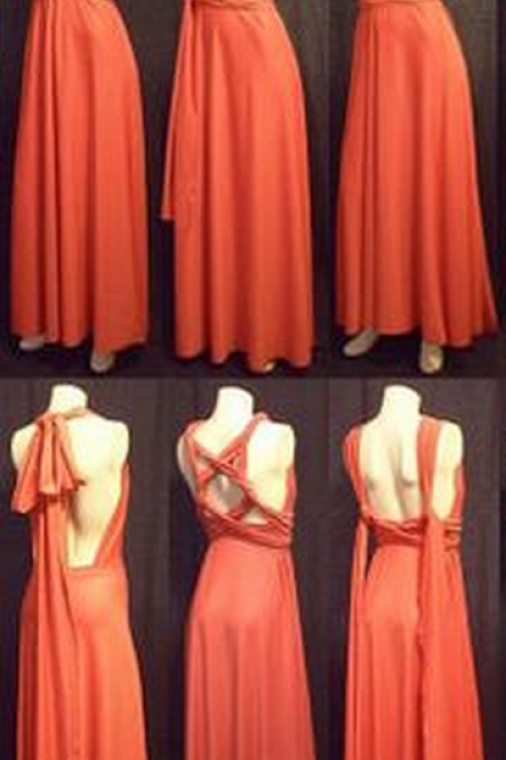 Sorts Of Orange Prom Dress,maxi Prom Dress,fashion Bridesmaid Prom Dress, Party Dress, Style Evening Dress