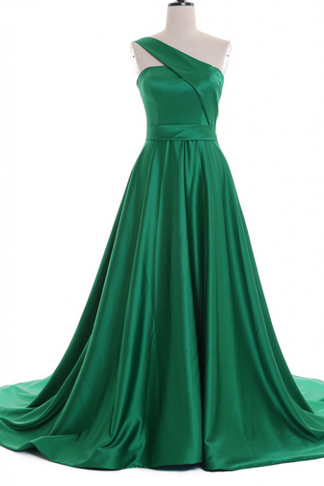 Nouvelle Annonce Une Épaule Vert Robes De Soirée Femmes Celebrity Prom Party Robe Sans Manches Yewen