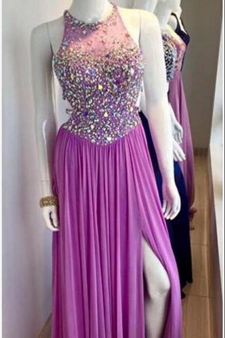 Lilac Prom Dress With Slit