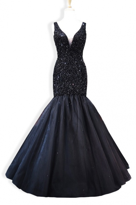 Mermaid Prom Dress,formal Evening Dress,crystal Evening Dress,elegant Evening Dress