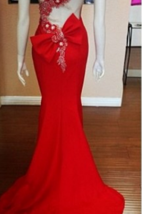 One Shoulder Bow Prom Dresses, Sweetheart Prom Dresses,long Prom Dresses,sheath Prom Dresses,prom Dresses