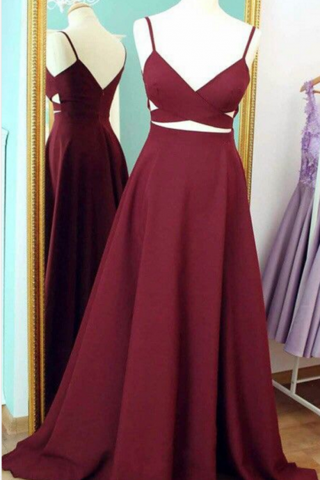 Elegant Prom Dresses, Long Prom Dresses, Prom Gowns,burgundy Prom Dress