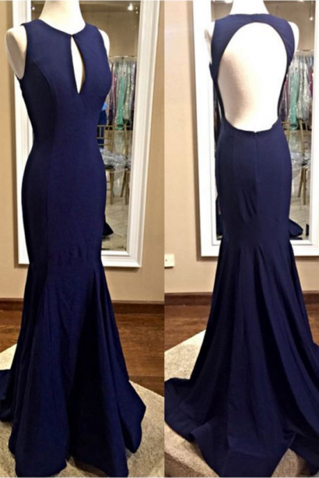 Navy Blue Prom Dress,scoop Prom Dress,mermaid Party Dress ,mermaid Prom Dress,custom Prom Dresses ,evening Dresses,