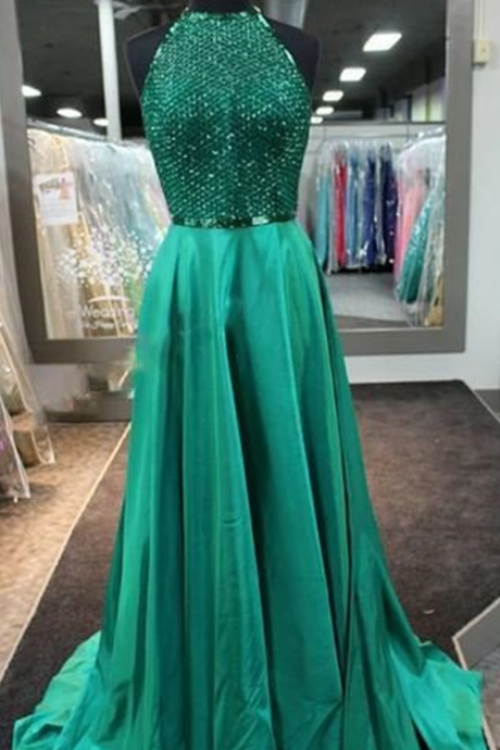 green prom dress,long prom dress,beaded prom dress,new arrived Gown,charming evening gown 