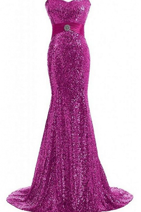 Gorgeous Sequins Formal Evening Dress Long Mermaid Prom Ball Gown