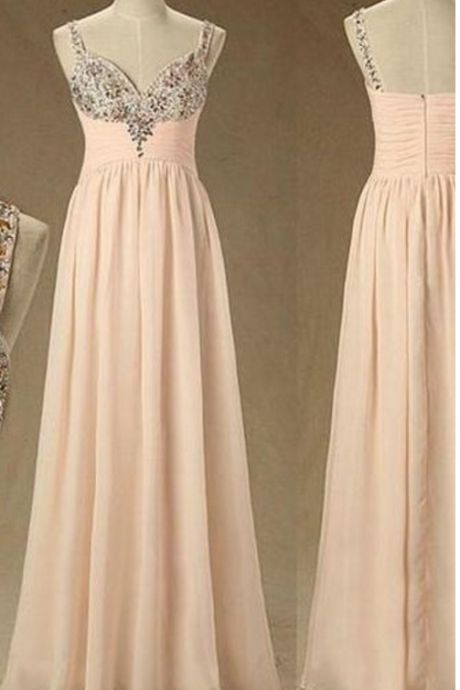 Simple Prom Dress,long Prom Dress,a-line Princess Prom Dress,chiffion Prom Dress,beautiful Beading Prom Dress Dress,high Quality Custom Prom