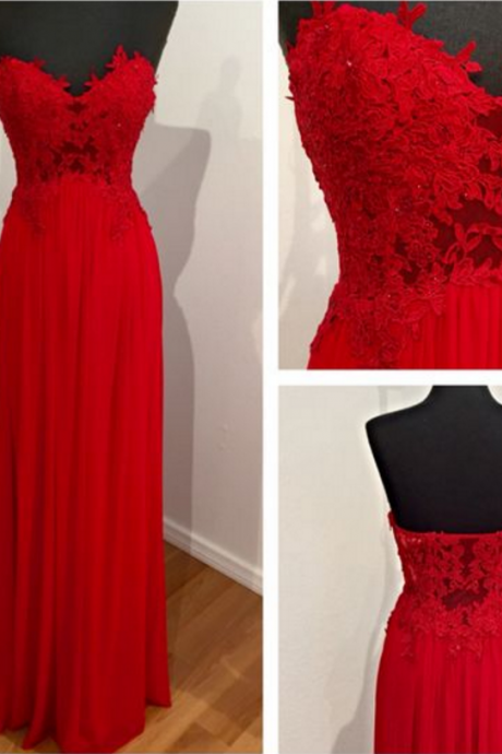 Red Prom Dress,chiffion Prom Dress,lace Prom Dress,long Prom Dress,sweatheart Neck Prom Dress,simple Prom Dress,elegant Wowen Dress,party Dress