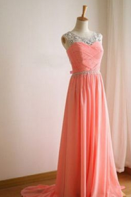 A-line Princess Prom Dress,long Prom Dress,chiffion Dress,sexy Prom Dress,high Quality Custom Dress,beautiful Beading Prom Dress