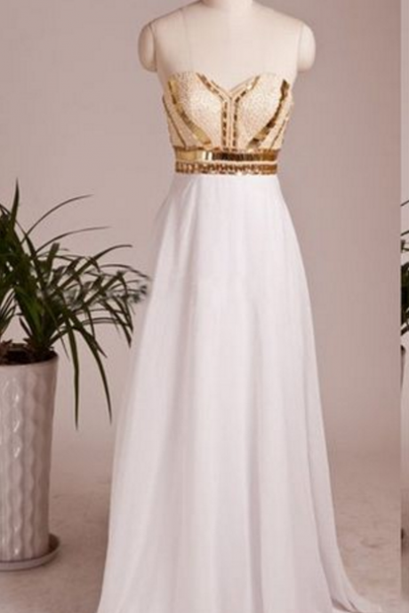 Sweatheart Neck Prom Dress,strapless Prom Dress,long Prom Dress,white Prom Dress,mermeid Dress,beautiful Beading Prom Dress