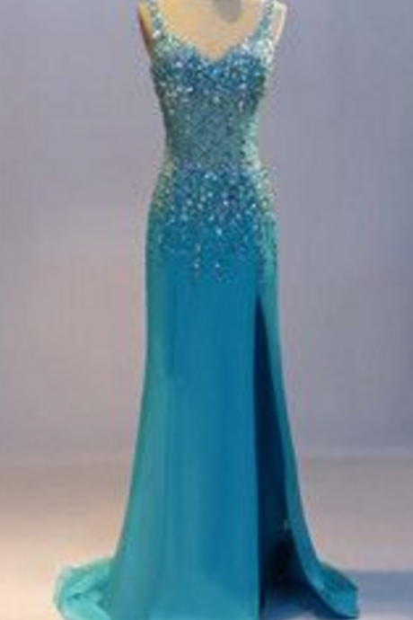 Beaded Straps Prom Dress,high Quality Prom Dress,long Prom Dress,mermeid Prom Dress