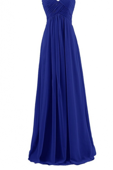 Off Shoulder Strapless Goddess Chiffon Long Dress In Navy Blue And Grey