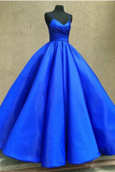 Spaghetti Straps Royal Blue Prom Dress Formal Occasion Dress