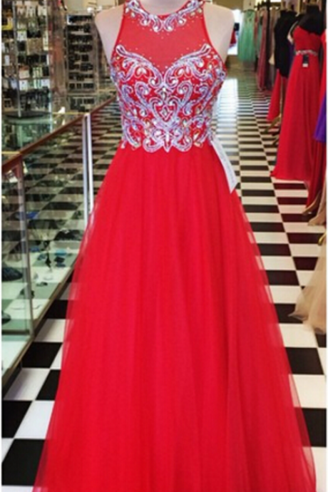 Red Gown And Ball Gown, Evening Dress.