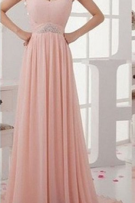 A Pink With An Open Long Gown And Petal, Evening Dress.
