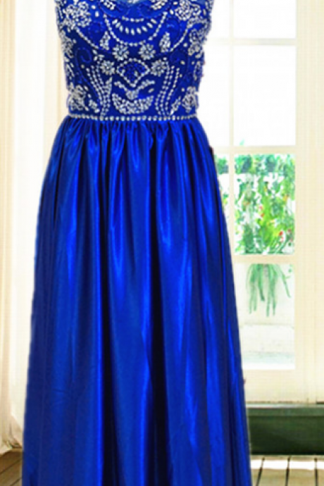 Blue Book Ball Gown, Sleeveless Party Dress.