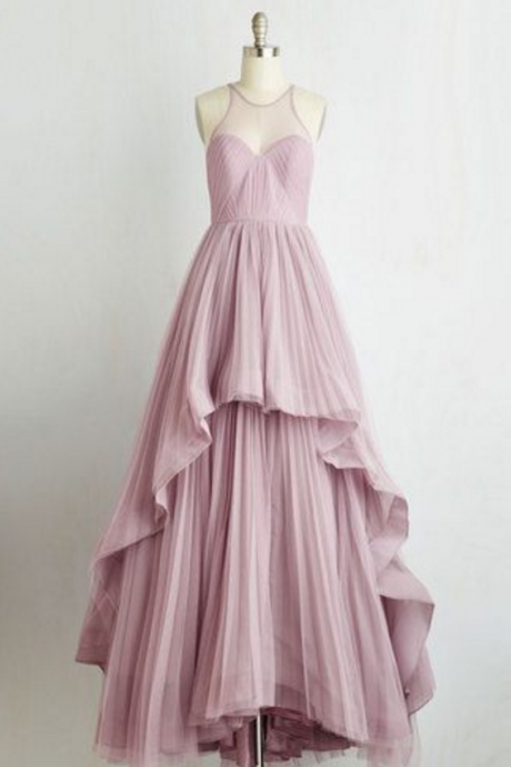 Illusion Sweetheart Pleated Formal Occasion Dress