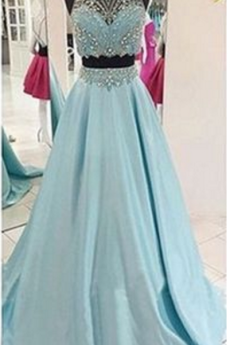 Piece Prom Gown,two Piece Prom Dresses,evening Gowns,2 Pieces Party Dresses,evening Gowns,sparkle Formal Dress For Teens