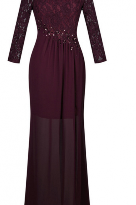 The Wife's Tongue Robe De Demois Reddell - A Transparent Beaded Red Wine Gown