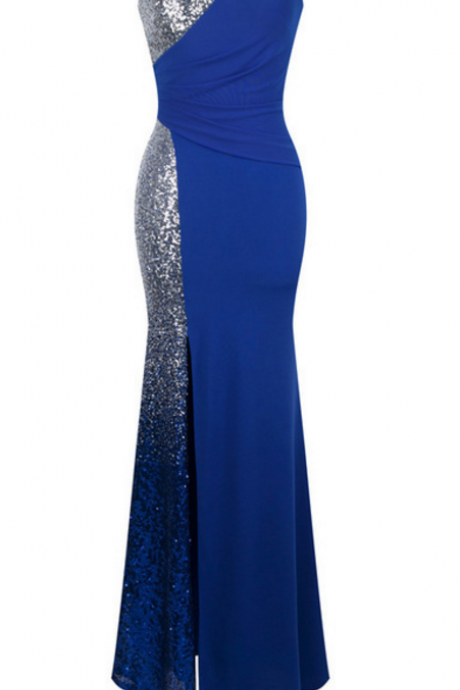 Strapless Sweetheart Gradient Sequin Ruched Floor-length Prom Dress, Evening Dress With Side Slit