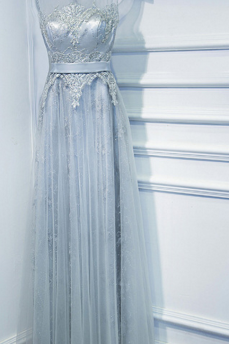 Romain Tiffan Wedding Party A-ligne Silver Gauze Sleeve Real Photo Appliques Pearl Foil Long Used Wedding Dress