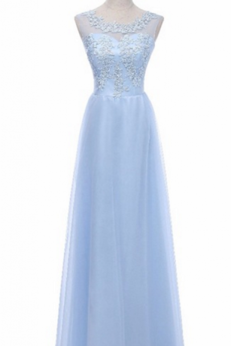 A Thin Gauze Border Blue Pajamas For The Long Time The Pearl Evening Dress Festa Dress Dress Is The Personality Of The Long Gown Party L Dress