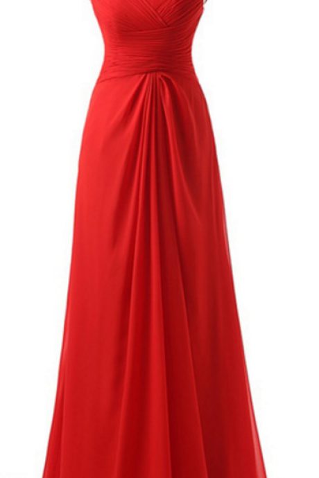 Pleated Red Dress Party Dress Evening Dresses