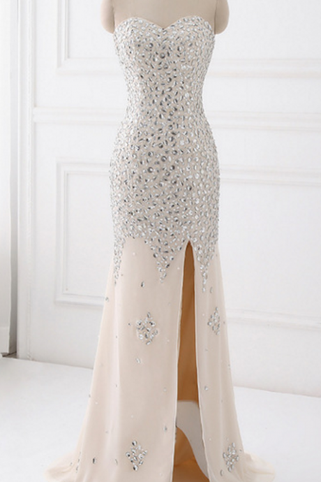 Sheer Long Sleeve Ivory Wedding Dress