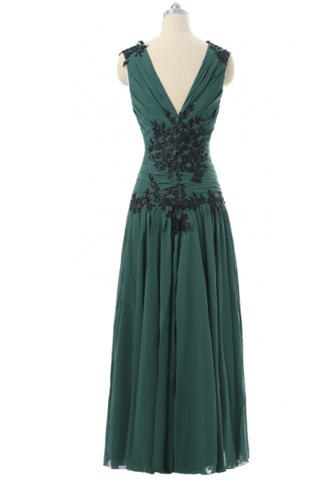 Green Wedding Dress Party V-ing Cape Town Sleeves Silk Chiffon Dress For Women's Long Gown Evening Gown Evening Gown