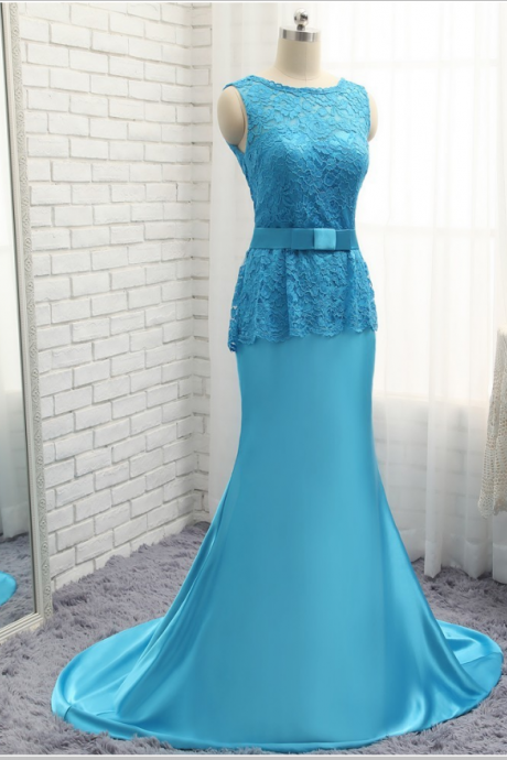 The Royal Blue Ribbon Of The Evening Mermaid Wedding Dress Shirtless Train Satin Lace Long Gown And Evening Gown