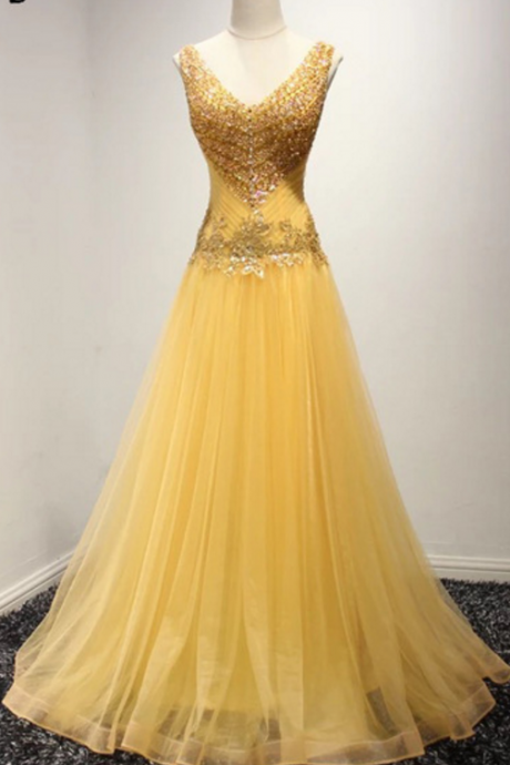 The yellow modern evening dress women's long noiva dress gown is a formal evening dress for the evening gown