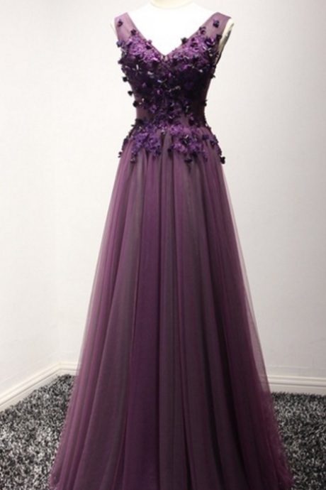 The newly arrived wedding dress party in the neck of purpura wedding gown long formal pajamas party long, evening dress