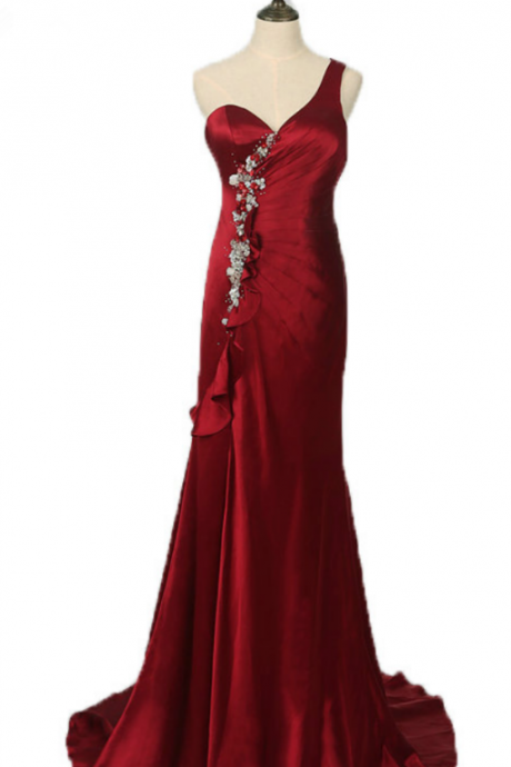 Beautiful Dress Formally Burgundy Dress Warm Satin Evening Dress, Stripped To The Waist Dress Sexy Dance